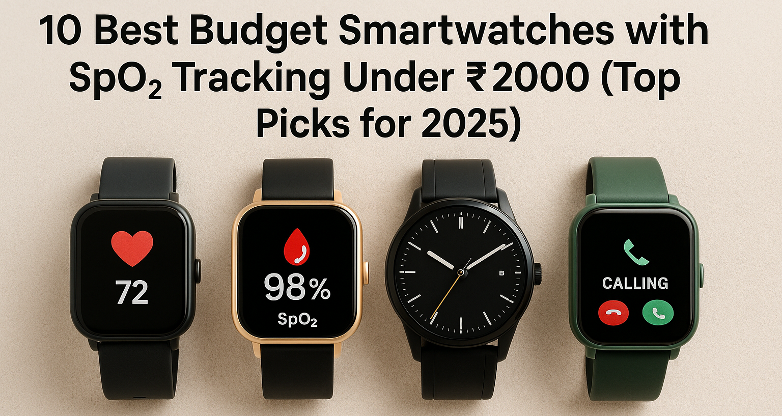 Top smartwatches with SpO2 tracking under ₹2000